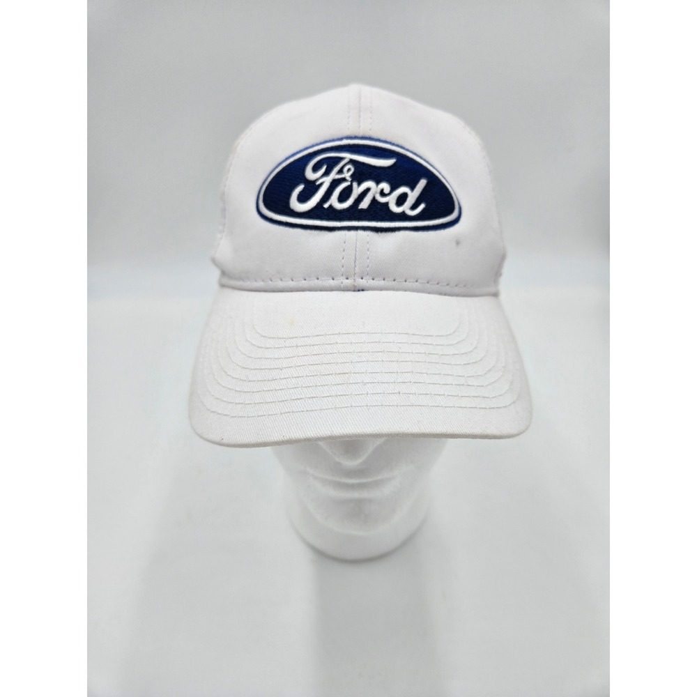 Ford Hat OSFA White Jones Ford Dealership Embroidered Logo Strapback Cap